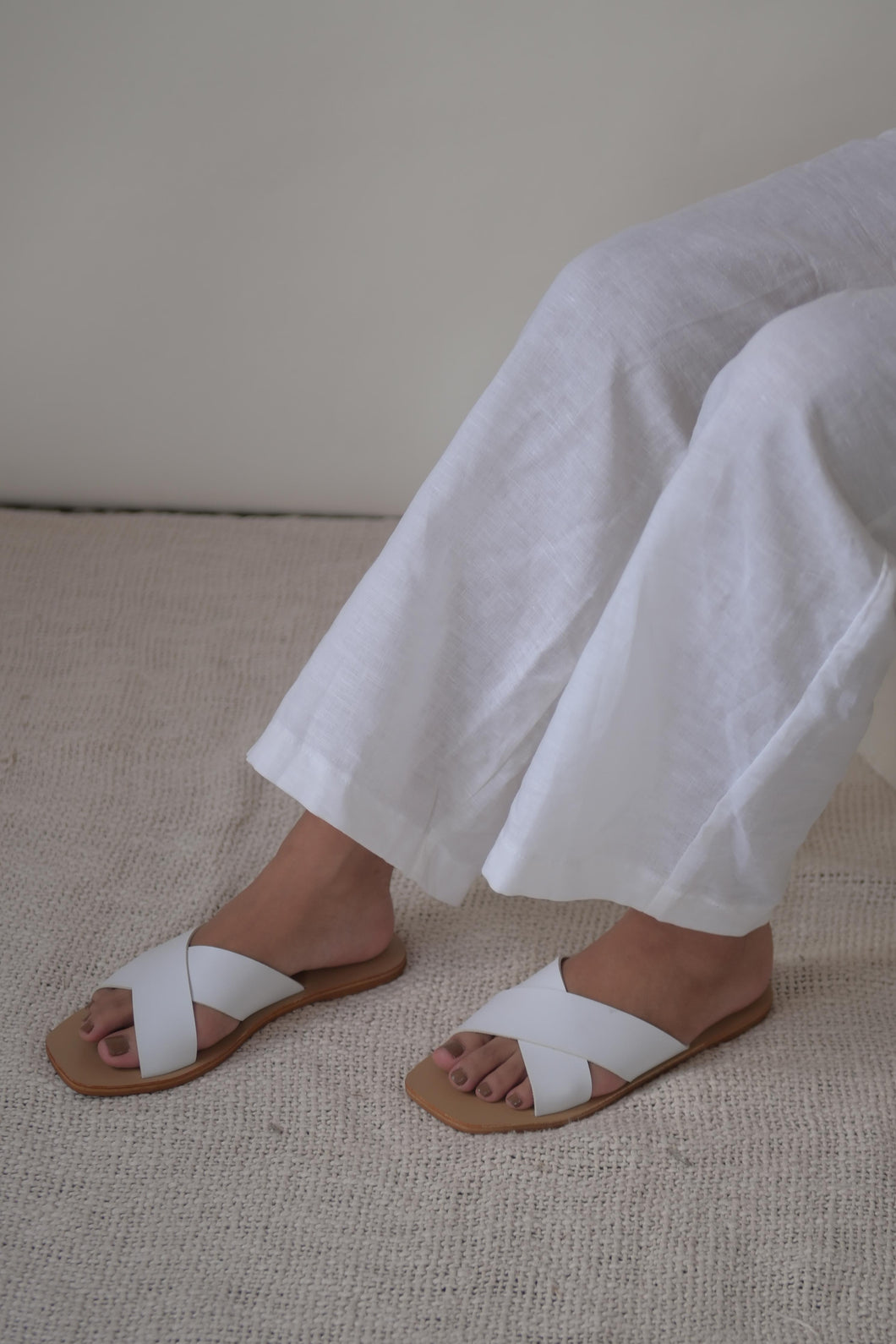 The Evia Sandal White - KEES COLLECTION